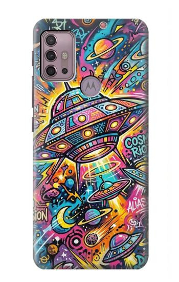 S4085 宇宙船サイケアート Cosmic Spaceship Psychedelic Art Motorola Moto G30, G20, G10 バックケース、フリップケース・カバー