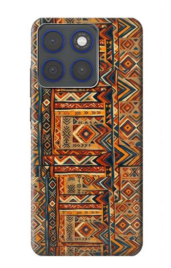 S4079 トライバル幾何学柄 Tribal Geometric Ethnic Pattern Motorola Edge 70 バックケース、フリップケース・カバー