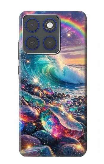 S4084 虹色ファンタジー波 Rainbow Ocean Wave Fantasy Motorola Edge 70 バックケース、フリップケース・カバー
