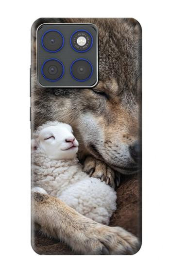 S4089 オオカミと子羊 Gentle Wolf And Lamb Friendship Art Motorola Edge 70 バックケース、フリップケース・カバー