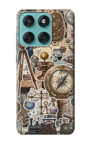 S4100 レトロ科学コラージュ Vintage Scientific Discovery Collage Motorola Edge 60 Fusion バックケース、フリップケース・カバー