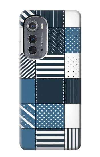 S4082 モダンパッチワーク柄 Modern Geometric Patchwork Pattern Motorola Edge (2022) バックケース、フリップケース・カバー