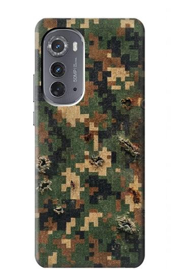 S4091 デジタル迷彩柄 Green Digital Camouflage Pattern Motorola Edge (2022) バックケース、フリップケース・カバー