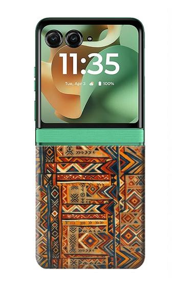 S4079 トライバル幾何学柄 Tribal Geometric Ethnic Pattern Motorola Razr 70+,60+, Razr+ (2026, 2025, 2024) バックケース、フリップケース・カバー