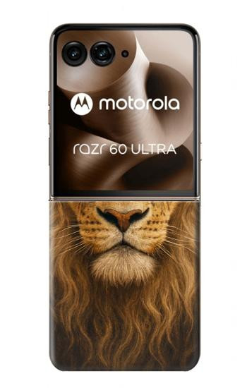 S4093 王冠ライオンアート Royal Lion Portrait Artwork Motorola Razr 70 Ultra, 60 Ultra, 50 Ultra, Ultra 2026, Ultra 2025 バックケース、フリップケース・カバー