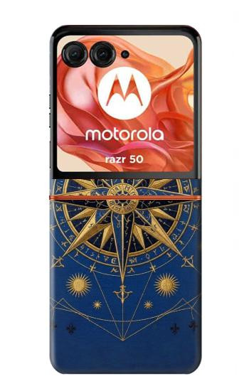 S4086 マリンコンパス柄 Nautical Compass Maritime Design Motorola Razr 70,60,50, Razr (2026, 2025, 2024) バックケース、フリップケース・カバー