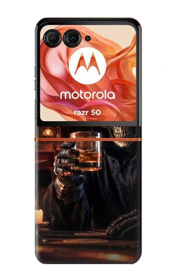 S4102 スカルバーアート Vintage Skull Tavern Artwork Motorola Razr 70,60,50, Razr (2026, 2025, 2024) バックケース、フリップケース・カバー