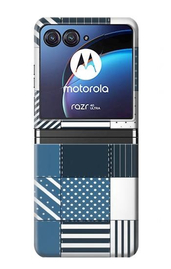 S4082 モダンパッチワーク柄 Modern Geometric Patchwork Pattern Motorola Razr 40 Ultra バックケース、フリップケース・カバー