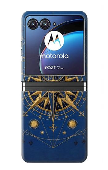 S4086 マリンコンパス柄 Nautical Compass Maritime Design Motorola Razr 40 Ultra バックケース、フリップケース・カバー