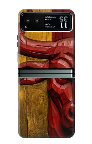 S4098 スペイン闘牛アート Span Bull Carved Artwork Motorola Razr 40 バックケース、フリップケース・カバー