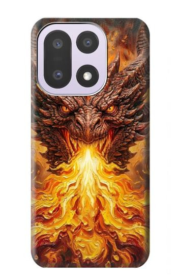 S4090 炎のドラゴンアート Epic Fire Dragon Fantasy Illustration OnePlus 15 バックケース、フリップケース・カバー