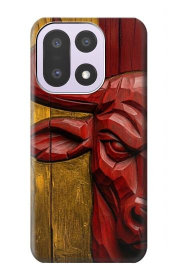 S4098 スペイン闘牛アート Span Bull Carved Artwork OnePlus 15 バックケース、フリップケース・カバー