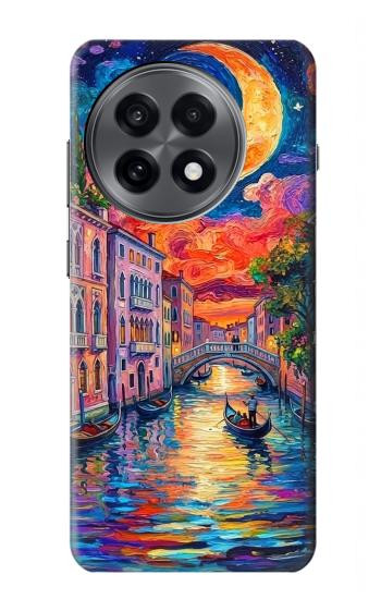 S4083 月夜のベネチア風景 Colorful Painting Moonlit Venice City OnePlus 13R バックケース、フリップケース・カバー