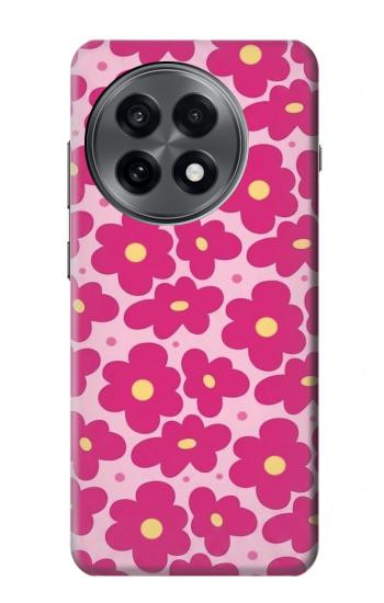 S4097 ピンク花柄 Pink Floral Seamless Pattern Design OnePlus 13R バックケース、フリップケース・カバー