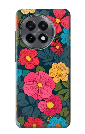 S4105 カラフル花柄 Vibrant Colorful Floral Pattern OnePlus 13R バックケース、フリップケース・カバー