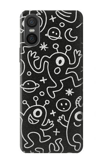 S4101 モンスター柄 Cute Cartoon Monster Pattern Sony Xperia 10 VI バックケース、フリップケース・カバー