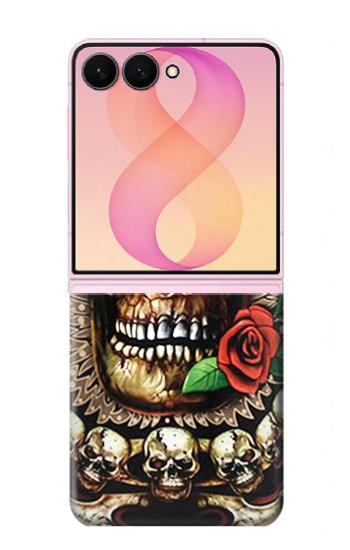 S0753 スカル 翼 バラ パンク Skull Wing Rose Punk Samsung Galaxy Z Flip 8 バックケース、フリップケース・カバー