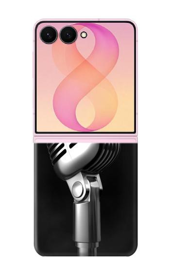 S1672 レトロ マイク ジャズ音楽 Retro Microphone Jazz Music Samsung Galaxy Z Flip 8 バックケース、フリップケース・カバー