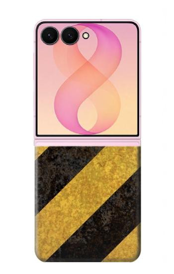 S2231 黄色と黒のラインハザードストライプ Yellow and Black Line Hazard Striped Samsung Galaxy Z Flip 8 バックケース、フリップケース・カバー