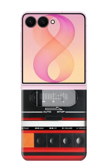 S3204 レッドカセットレコーダーグラフィック Red Cassette Recorder Graphic Samsung Galaxy Z Flip 8 バックケース、フリップケース・カバー
