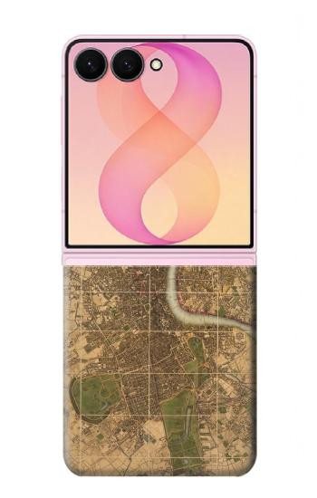 S3230 ロンドンのヴィンテージマップ Vintage Map of London Samsung Galaxy Z Flip 8 バックケース、フリップケース・カバー