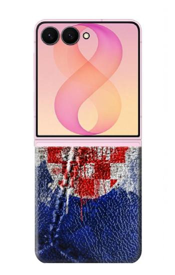 S3313 クロアチアflag Vintage Football Graphic Croatia Flag Vintage Football Graphic Samsung Galaxy Z Flip 8 バックケース、フリップケース・カバー