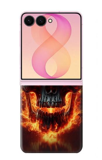 S3986 火の頭蓋骨 Fire Skull Samsung Galaxy Z Flip 8 バックケース、フリップケース・カバー