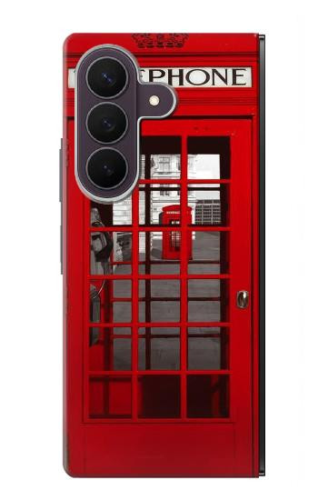S0058 ロンドン〔イギリス〕の赤い電話ボックス Classic British Red Telephone Box Samsung Galaxy Z Fold 8 Ultra バックケース、フリップケース・カバー