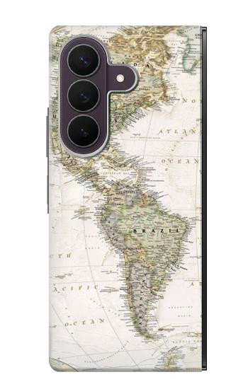 S0604 世界地図 World Map Samsung Galaxy Z Fold 8 Ultra バックケース、フリップケース・カバー