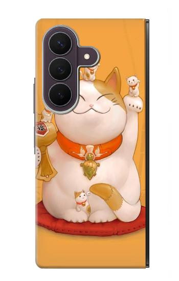 S1217 マネキネコ Maneki Neko Lucky Cat Samsung Galaxy Z Fold 8 Ultra バックケース、フリップケース・カバー