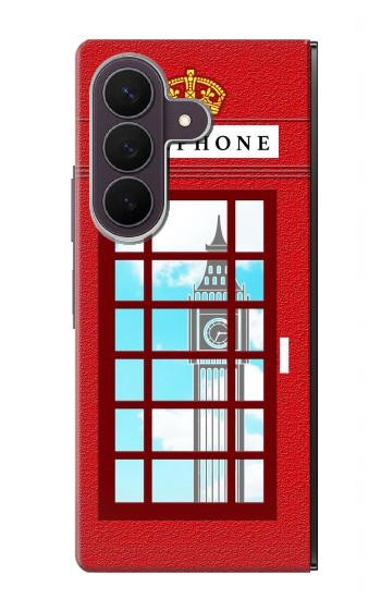 S2059 イングランドクラシック英国の電話ボックスミニマリスト England Classic British Telephone Box Minimalist Samsung Galaxy Z Fold 8 Ultra バックケース、フリップケース・カバー