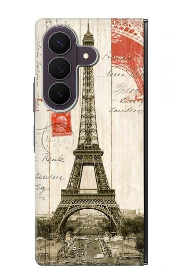 S2108 エッフェル塔パリポストカード Eiffel Tower Paris Postcard Samsung Galaxy Z Fold 8 Ultra バックケース、フリップケース・カバー
