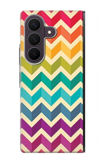 S2362 カラフルなシェブロンジグザグパターン Rainbow Colorful Shavron Zig Zag Pattern Samsung Galaxy Z Fold 8 Ultra バックケース、フリップケース・カバー