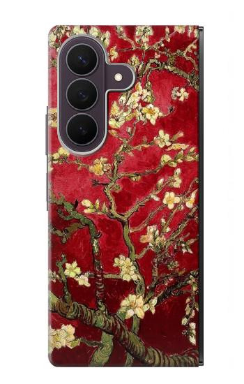 S2414 赤開花アーモンドの木 フィンセント・ファン・ゴッホ Red Blossoming Almond Tree Van Gogh Samsung Galaxy Z Fold 8 Ultra バックケース、フリップケース・カバー