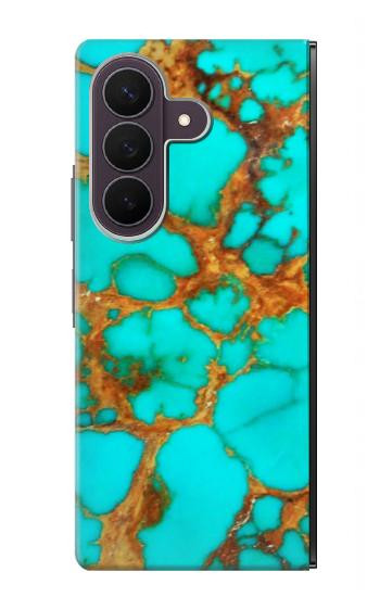 S2688 アクアターコイズ宝石グラフィックプリント Aqua Copper Turquoise Gemstone Graphic Printed Samsung Galaxy Z Fold 8 Ultra バックケース、フリップケース・カバー