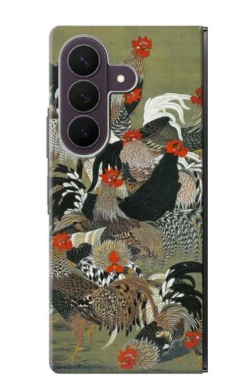 S2699 伊藤若冲 Ito Jakuchu Rooster Samsung Galaxy Z Fold 8 Ultra バックケース、フリップケース・カバー