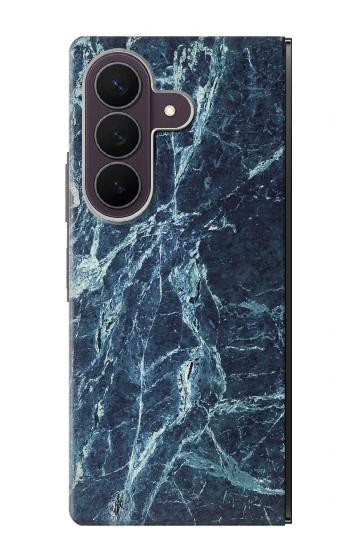 S2799 ライトブルーマーブルストーン グラフィックプリント Light Blue Marble Stone Texture Printed Samsung Galaxy Z Fold 8 Ultra バックケース、フリップケース・カバー