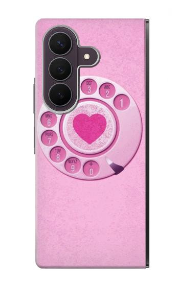 S2847 ピンクロータリー電話 Pink Retro Rotary Phone Samsung Galaxy Z Fold 8 Ultra バックケース、フリップケース・カバー