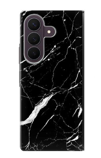 S2895 ブラックマーブルグラフィックプリント Black Marble Graphic Printed Samsung Galaxy Z Fold 8 Ultra バックケース、フリップケース・カバー