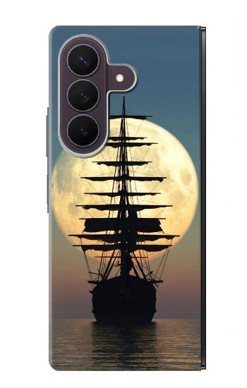 S2897 海賊船 ムーン・ナイト Pirate Ship Moon Night Samsung Galaxy Z Fold 8 Ultra バックケース、フリップケース・カバー