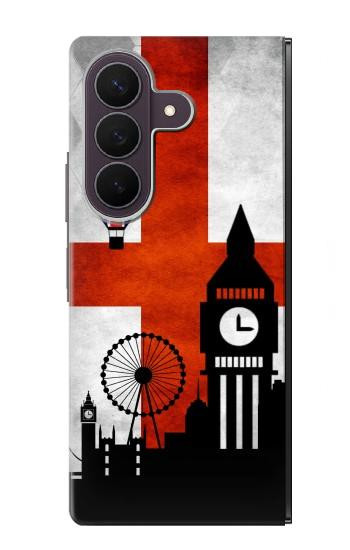 S2979 イングランドサッカー England Football Soccer Flag Samsung Galaxy Z Fold 8 Ultra バックケース、フリップケース・カバー