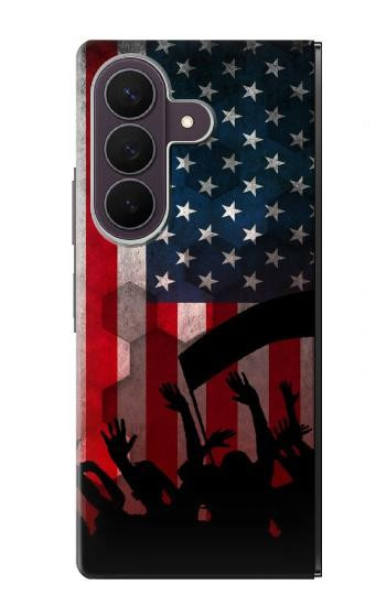 S2989 アメリカサッカー USA American Football Soccer Flag Samsung Galaxy Z Fold 8 Ultra バックケース、フリップケース・カバー