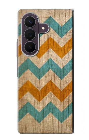S3033 ヴィヴィッドシェブロングラフィック Vintage Wood Chevron Graphic Printed Samsung Galaxy Z Fold 8 Ultra バックケース、フリップケース・カバー