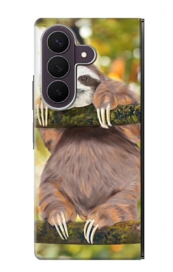 S3138 かわいいナマケモノ  Cute Baby Sloth Paint Samsung Galaxy Z Fold 8 Ultra バックケース、フリップケース・カバー
