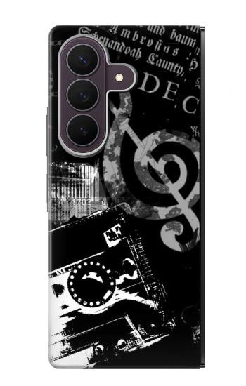 S3197 音楽・カセット・ノート Music Cassette Note Samsung Galaxy Z Fold 8 Ultra バックケース、フリップケース・カバー