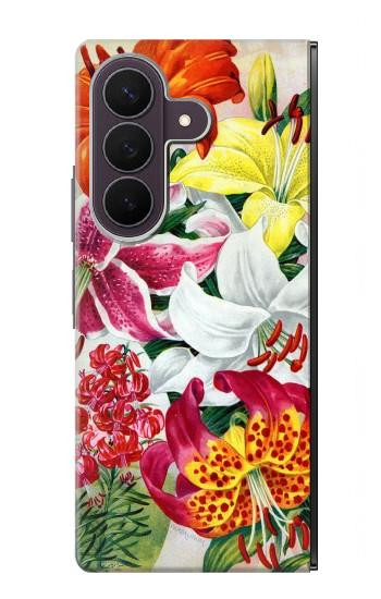 S3205 レトロ花 Retro Art Flowers Samsung Galaxy Z Fold 8 Ultra バックケース、フリップケース・カバー