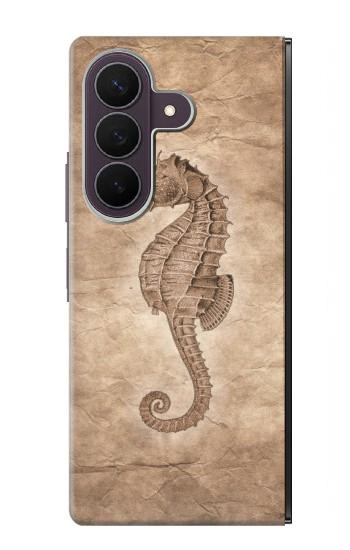 S3214 タツノオトシゴスケルトン化石 Seahorse Skeleton Fossil Samsung Galaxy Z Fold 8 Ultra バックケース、フリップケース・カバー