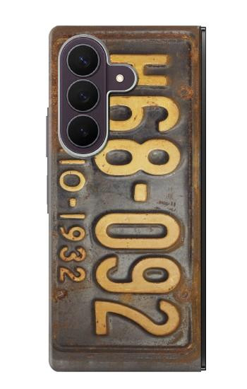 S3228 ヴィンテージ 車のナンバープレート Vintage Car License Plate Samsung Galaxy Z Fold 8 Ultra バックケース、フリップケース・カバー
