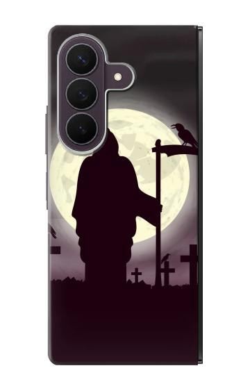 S3262 恐るべき 夜の月 墓地 Grim Reaper Night Moon Cemetery Samsung Galaxy Z Fold 8 Ultra バックケース、フリップケース・カバー