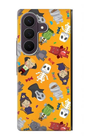 S3275 かわいいハロウィーンの漫画のパターン Cute Halloween Cartoon Pattern Samsung Galaxy Z Fold 8 Ultra バックケース、フリップケース・カバー